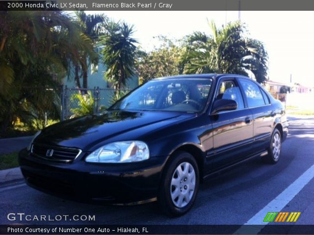 2000 Honda Civic LX Sedan in Flamenco Black Pearl