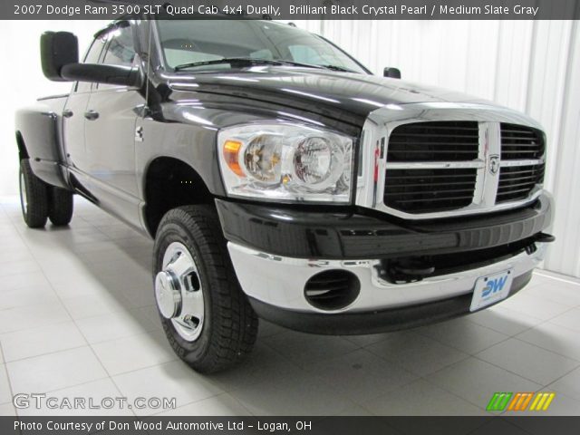 2007 Dodge Ram 3500 SLT Quad Cab 4x4 Dually in Brilliant Black Crystal Pearl
