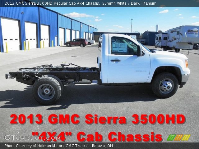 2013 GMC Sierra 3500HD Regular Cab 4x4 Chassis in Summit White