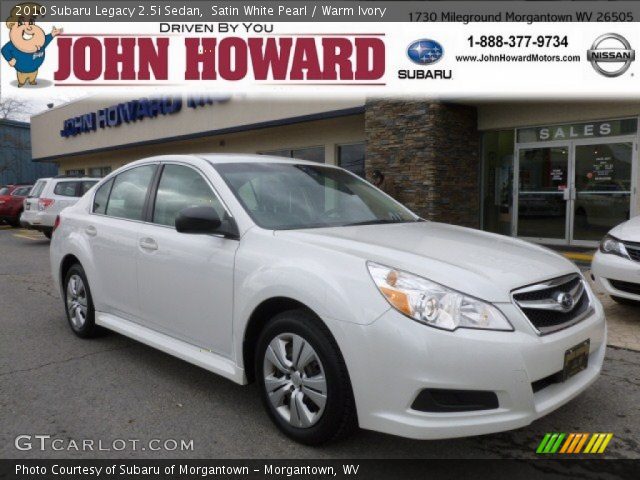 2010 Subaru Legacy 2.5i Sedan in Satin White Pearl