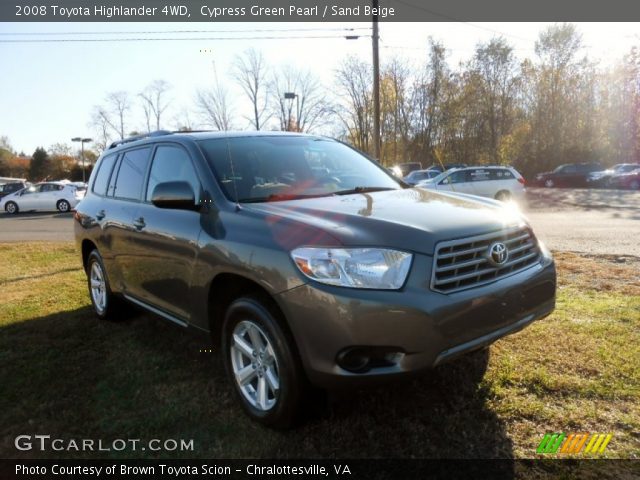 2008 Toyota Highlander 4WD in Cypress Green Pearl