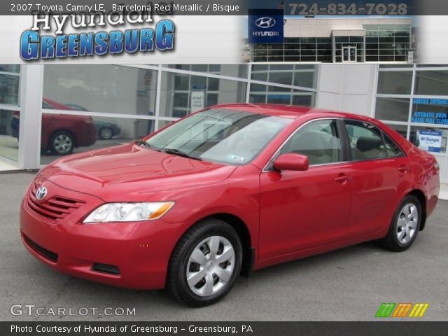 2007 Toyota Camry LE in Barcelona Red Metallic