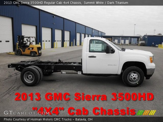2013 GMC Sierra 3500HD Regular Cab 4x4 Chassis in Summit White