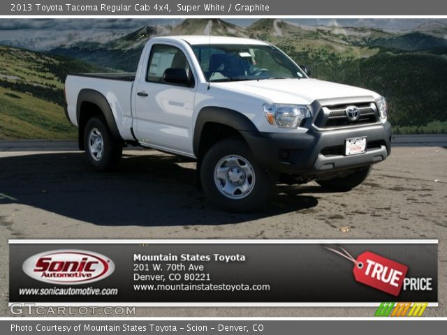 2013 Toyota Tacoma Regular Cab 4x4 in Super White