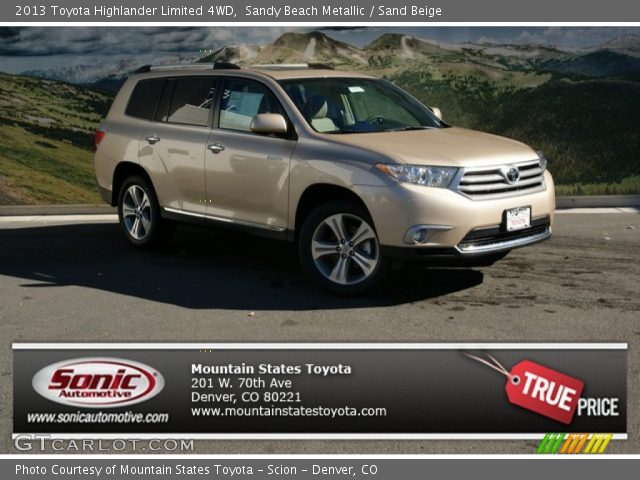 2013 Toyota Highlander Limited 4WD in Sandy Beach Metallic
