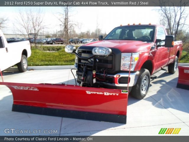 2012 Ford F250 Super Duty XL Regular Cab 4x4 Plow Truck in Vermillion Red