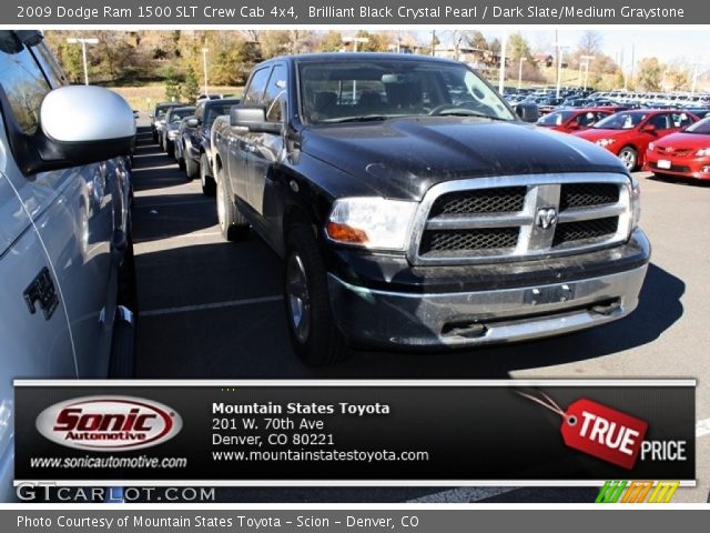 2009 Dodge Ram 1500 SLT Crew Cab 4x4 in Brilliant Black Crystal Pearl