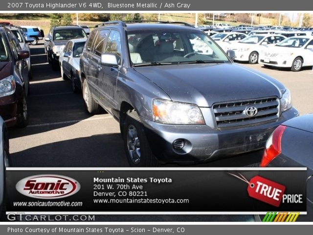2007 Toyota Highlander V6 4WD in Bluestone Metallic