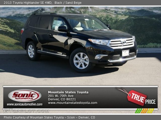 2013 Toyota Highlander SE 4WD in Black