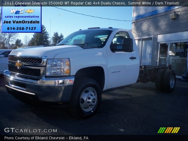 2013 Chevrolet Silverado 3500HD WT Regular Cab 4x4 Dually Chassis in Summit White