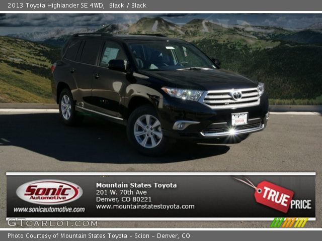 2013 Toyota Highlander SE 4WD in Black