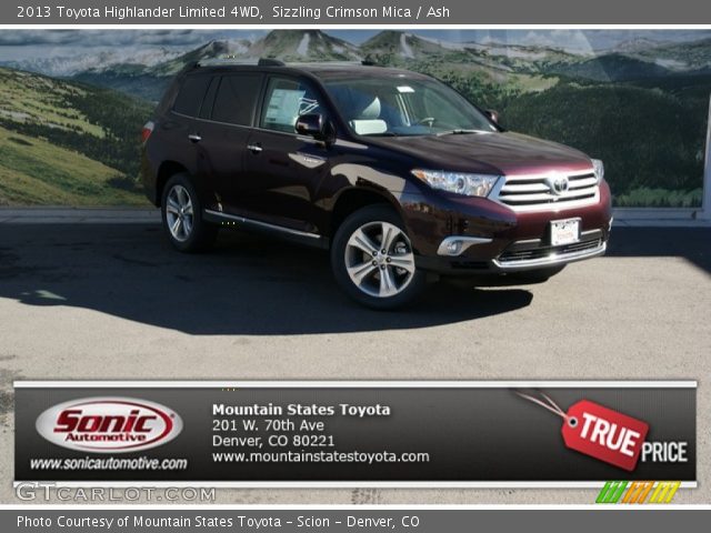 2013 Toyota Highlander Limited 4WD in Sizzling Crimson Mica