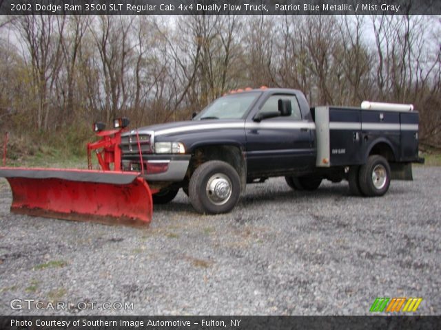 2002 Dodge Ram 3500 SLT Regular Cab 4x4 Dually Plow Truck in Patriot Blue Metallic
