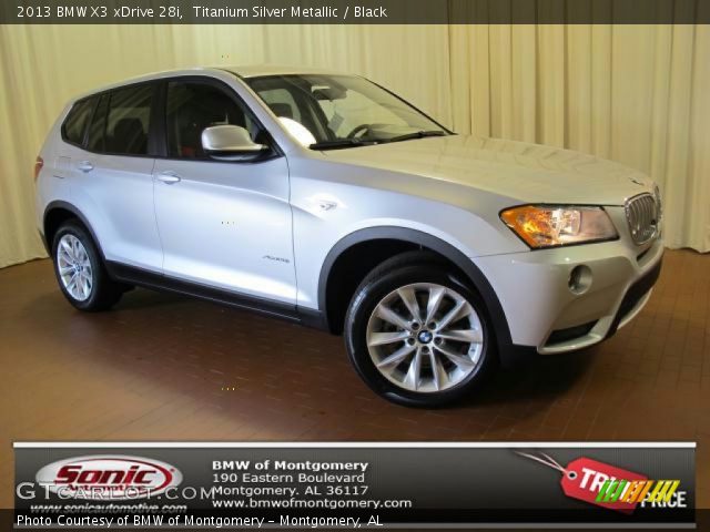 2013 BMW X3 xDrive 28i in Titanium Silver Metallic