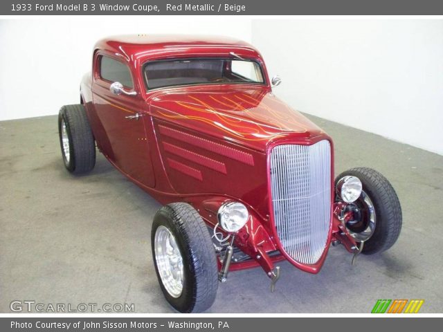 1933 Ford Model B 3 Window Coupe in Red Metallic