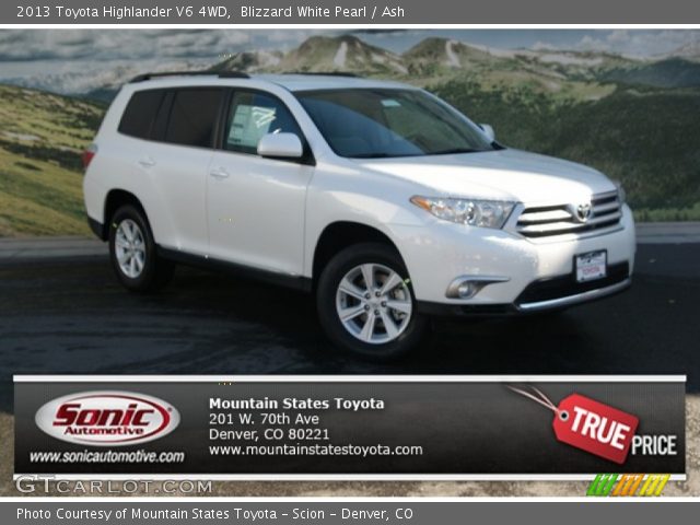 2013 Toyota Highlander V6 4WD in Blizzard White Pearl