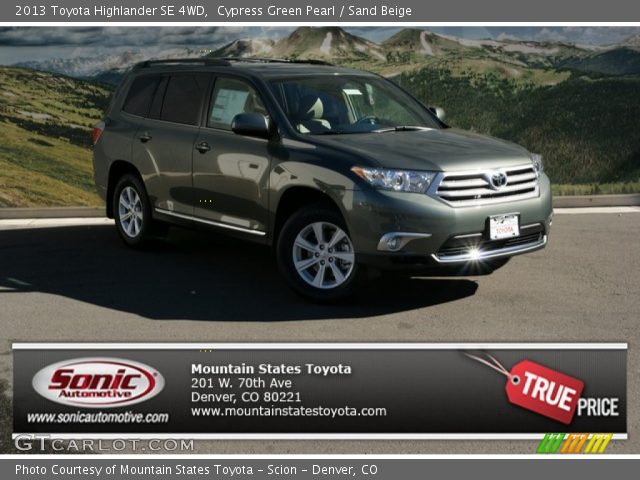 2013 Toyota Highlander SE 4WD in Cypress Green Pearl