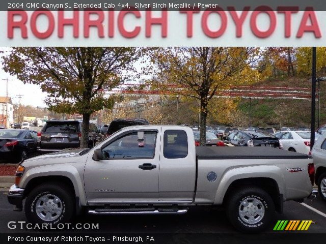 2004 GMC Canyon SL Extended Cab 4x4 in Silver Birch Metallic