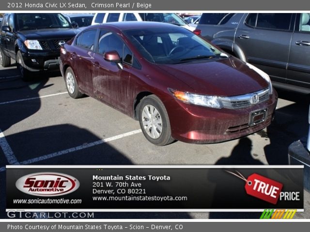 2012 Honda Civic LX Sedan in Crimson Pearl