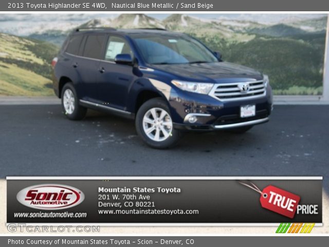 2013 Toyota Highlander SE 4WD in Nautical Blue Metallic