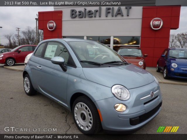 2013 Fiat 500 Pop in Luce Blu (Light Blue)