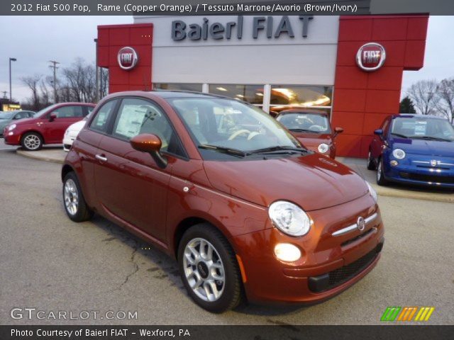 2012 Fiat 500 Pop in Rame (Copper Orange)