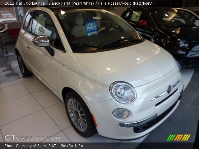 2012 Fiat 500 Lounge in Bianco Perla (Pearl White)