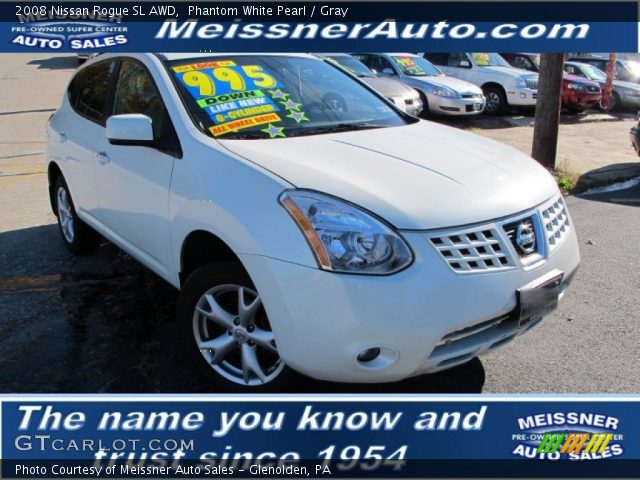 2008 Nissan Rogue SL AWD in Phantom White Pearl