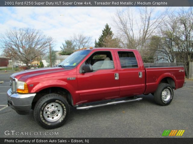 2001 Ford F250 Super Duty XLT Super Crew 4x4 in Toreador Red Metallic