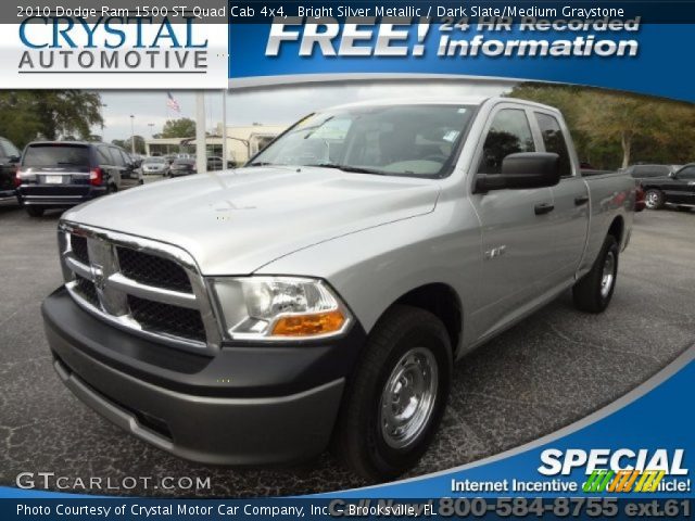 2010 Dodge Ram 1500 ST Quad Cab 4x4 in Bright Silver Metallic