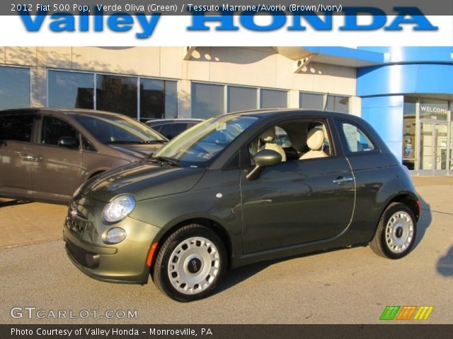 2012 Fiat 500 Pop in Verde Oliva (Green)