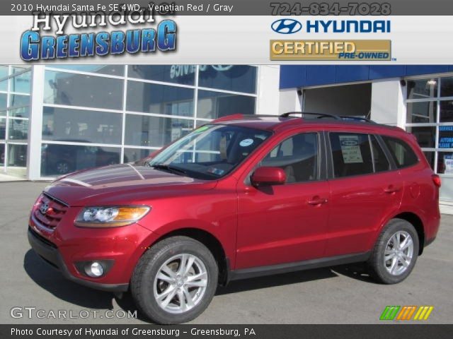 2010 Hyundai Santa Fe SE 4WD in Venetian Red