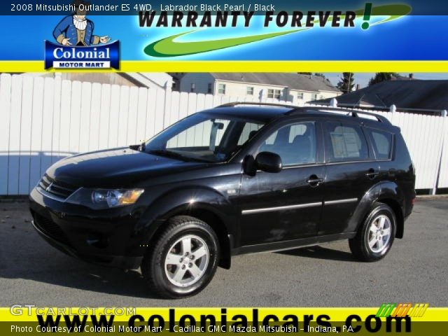 2008 Mitsubishi Outlander ES 4WD in Labrador Black Pearl