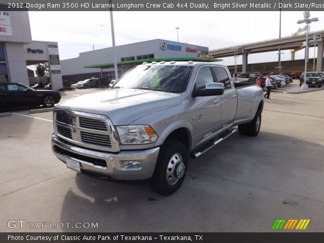 2012 Dodge Ram 3500 HD Laramie Longhorn Crew Cab 4x4 Dually in Bright Silver Metallic