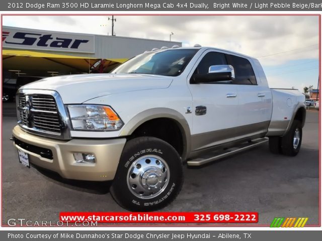 2012 Dodge Ram 3500 HD Laramie Longhorn Mega Cab 4x4 Dually in Bright White