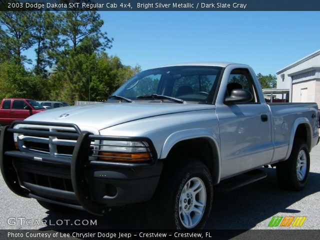 2003 Dodge Dakota SXT Regular Cab 4x4 in Bright Silver Metallic