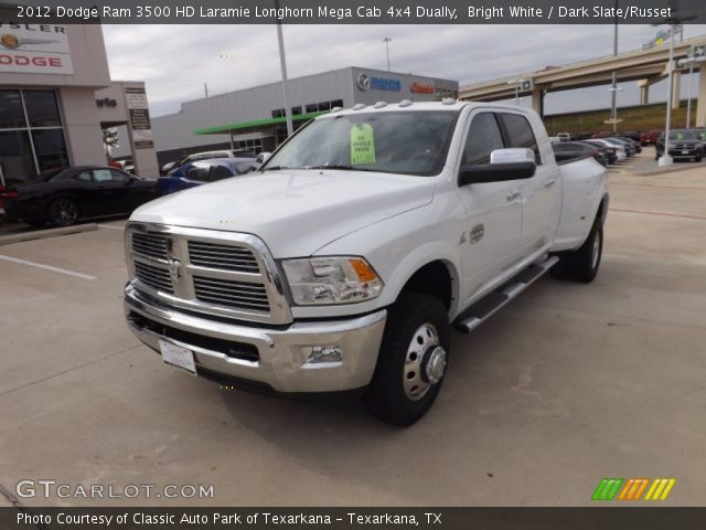 2012 Dodge Ram 3500 HD Laramie Longhorn Mega Cab 4x4 Dually in Bright White