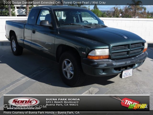 2000 Dodge Dakota Sport Extended Cab in Forest Green Pearl