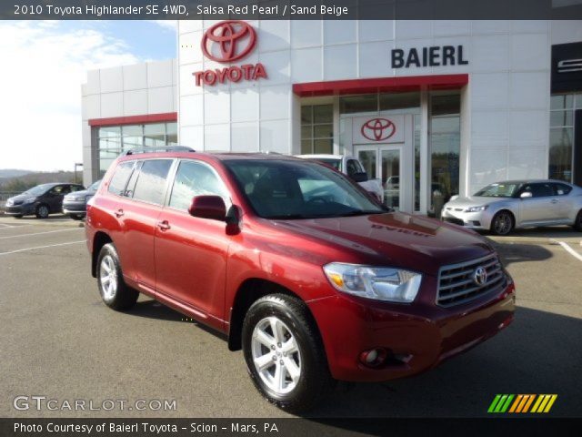 2010 Toyota Highlander SE 4WD in Salsa Red Pearl