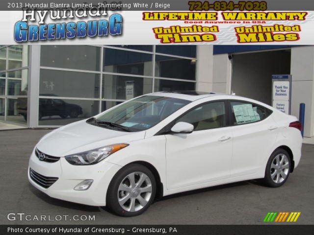 2013 Hyundai Elantra Limited in Shimmering White