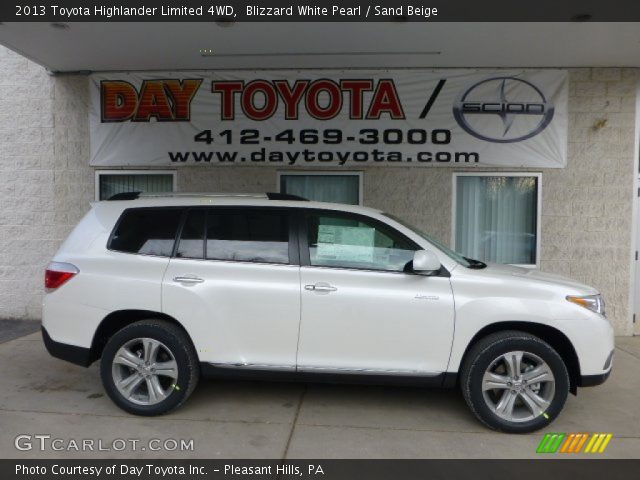 2013 Toyota Highlander Limited 4WD in Blizzard White Pearl
