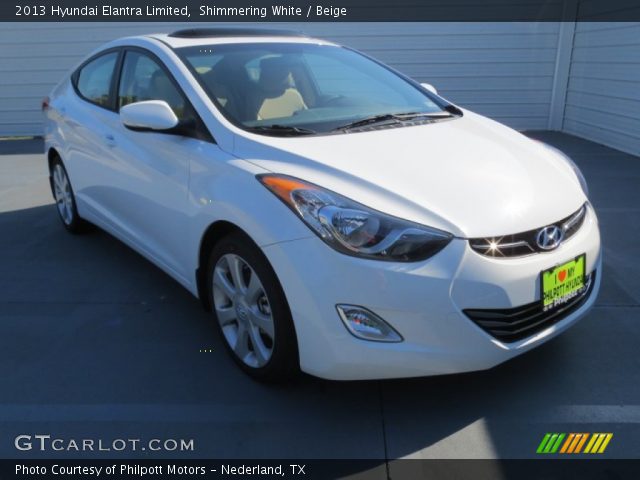 2013 Hyundai Elantra Limited in Shimmering White