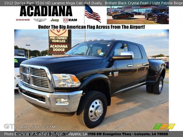 2012 Dodge Ram 3500 HD Laramie Mega Cab 4x4 Dually in Brilliant Black Crystal Pearl