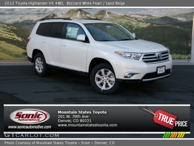 2013 Toyota Highlander V6 4WD in Blizzard White Pearl