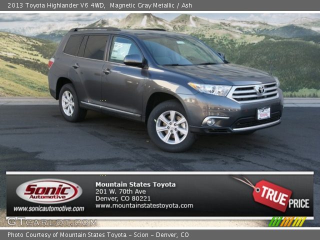 2013 Toyota Highlander V6 4WD in Magnetic Gray Metallic