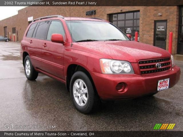 2002 Toyota Highlander I4 in Sundown Red Pearl