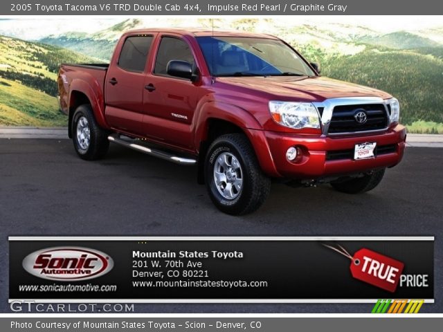 2005 Toyota Tacoma V6 TRD Double Cab 4x4 in Impulse Red Pearl