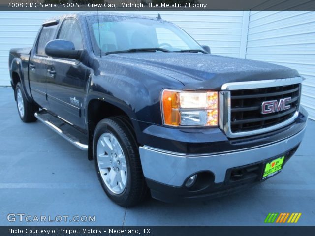 2008 GMC Sierra 1500 SLE Crew Cab in Midnight Blue Metallic