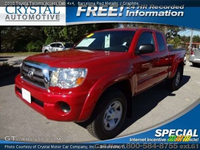 2010 Toyota Tacoma Access Cab 4x4 in Barcelona Red Metallic
