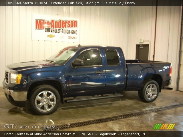 2009 GMC Sierra 1500 SLE Extended Cab 4x4 in Midnight Blue Metallic